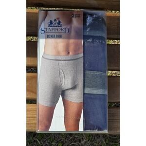 Stafford Vintage Men's Cotton Boxer Briefs 2 Pair Pack Medium